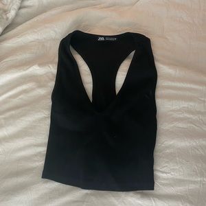 Black V-neck Zara tank
